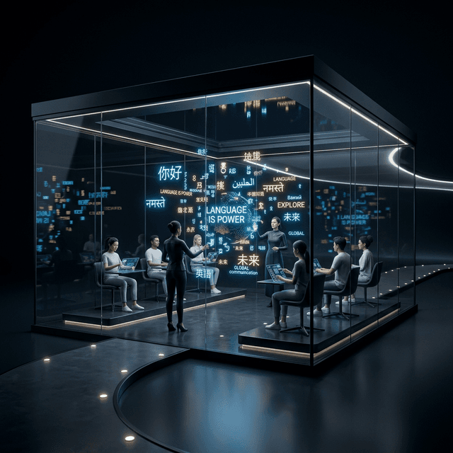 Futuristic Glass Classroom